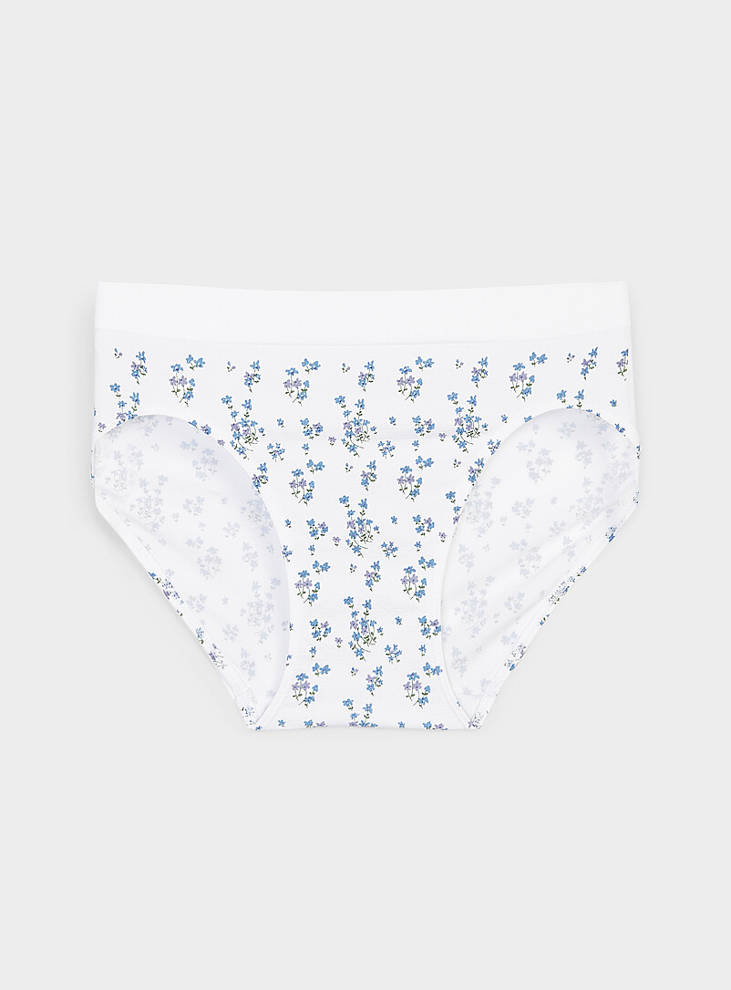 Miiyu: La bikini &eacute;chancr&eacute;e microfibre Nylon Blanc &agrave; motifs pour femme
