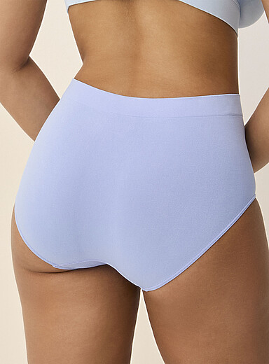 Miiyu: La classique taille haute microfibre Nylon Bleu p&acirc;le - Bleu ciel pour femme