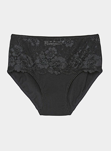 La classique taille haute bande florale diaphane Coton