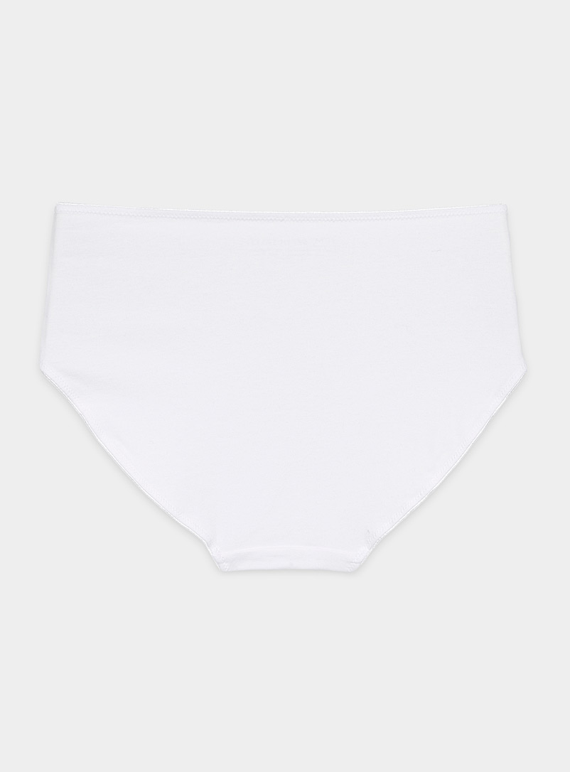Miiyu: La classique taille haute bande florale diaphane Coton Blanc pour femme