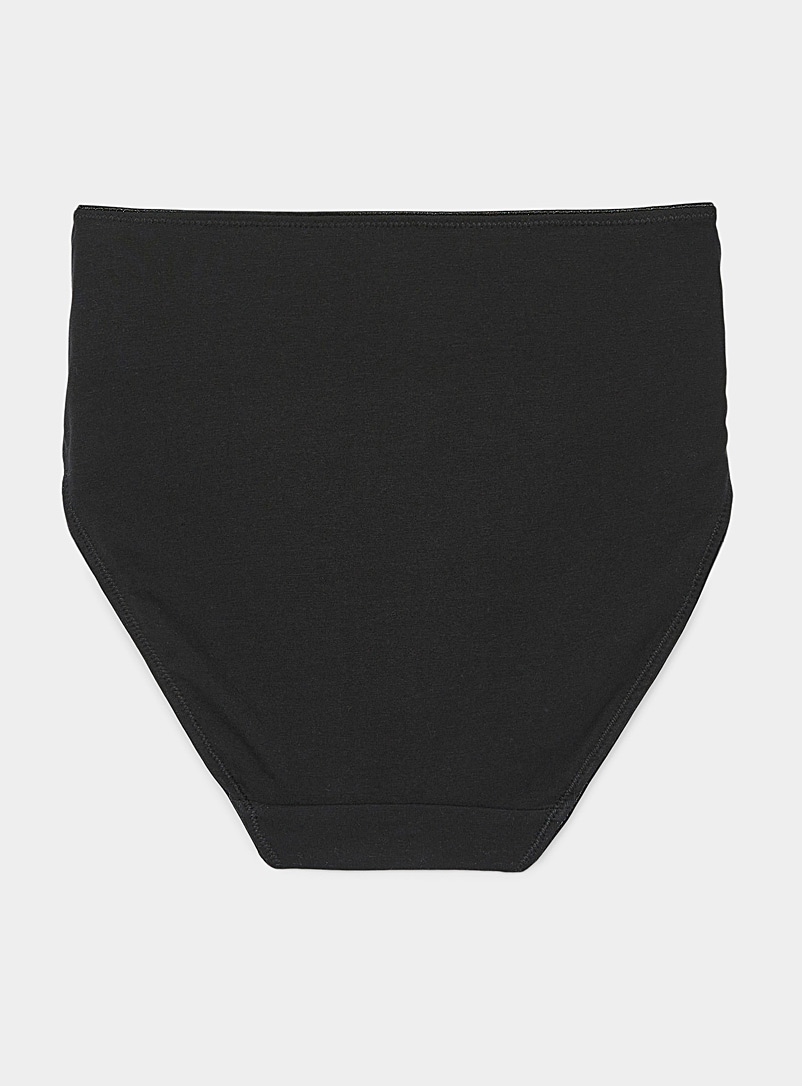 Miiyu: La classique &eacute;chancr&eacute;e taille haute accent dentelle Coton Blanc pour femme