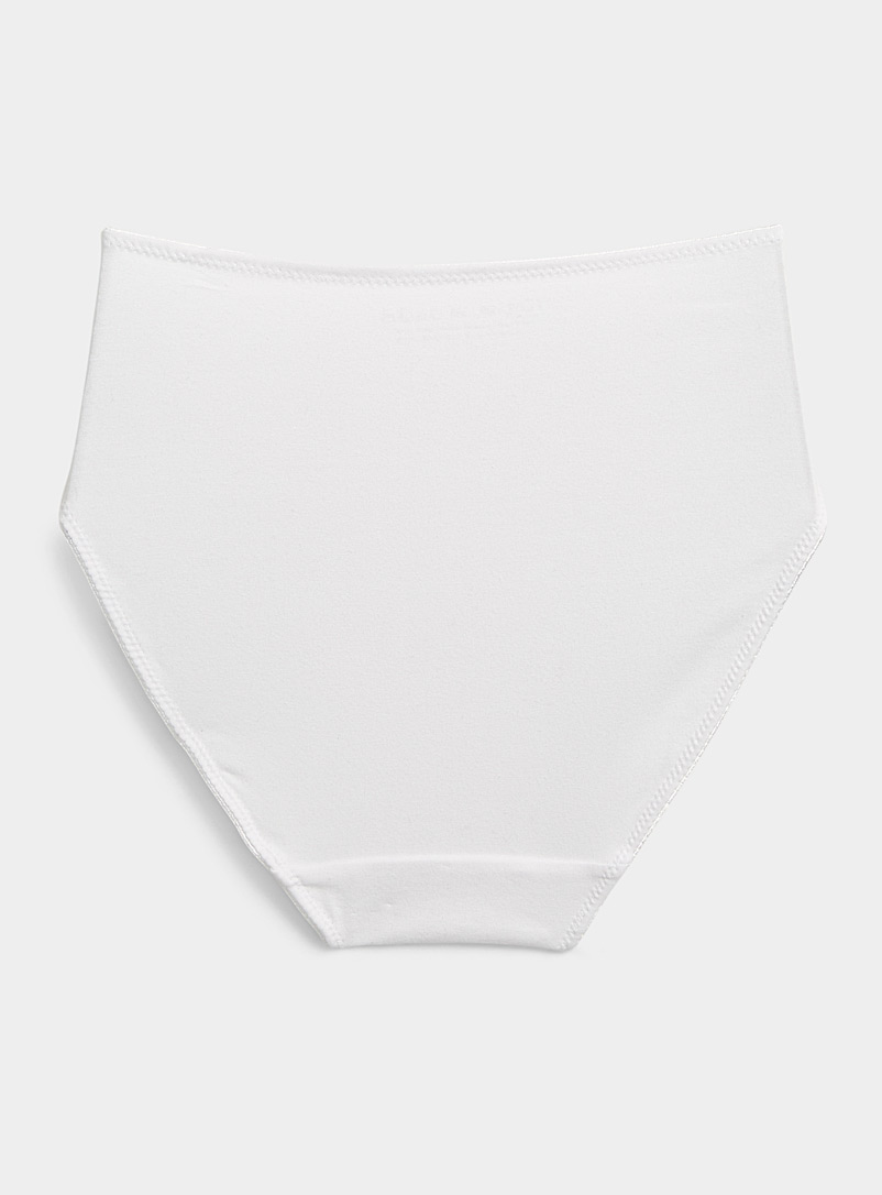 Miiyu: La classique &eacute;chancr&eacute;e taille haute accent dentelle Coton Blanc pour femme