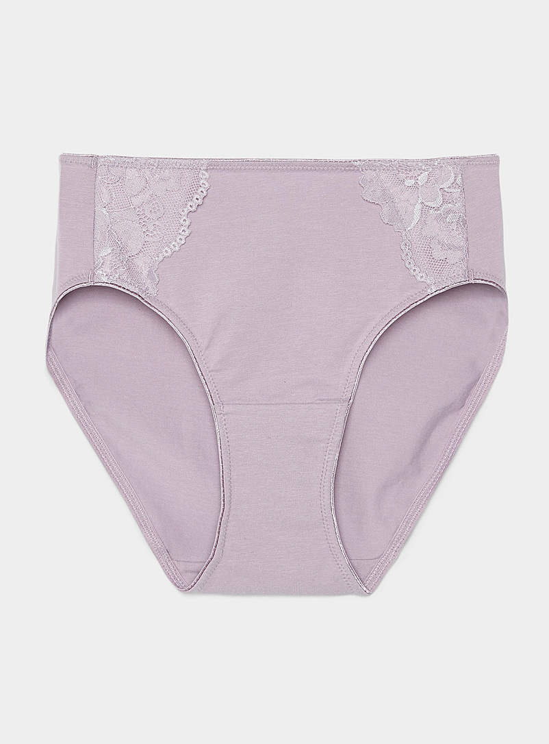 Miiyu Mauve Lace-accent high-rise panty for women