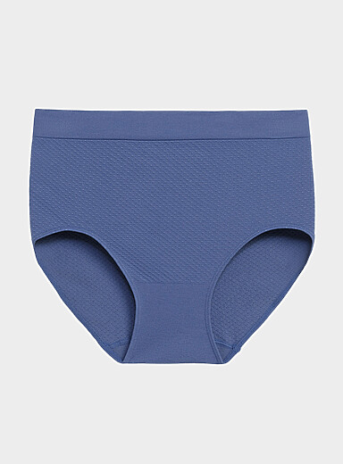 Miiyu: La classique taille haute textur&eacute;e Nylon Bleu pour femme