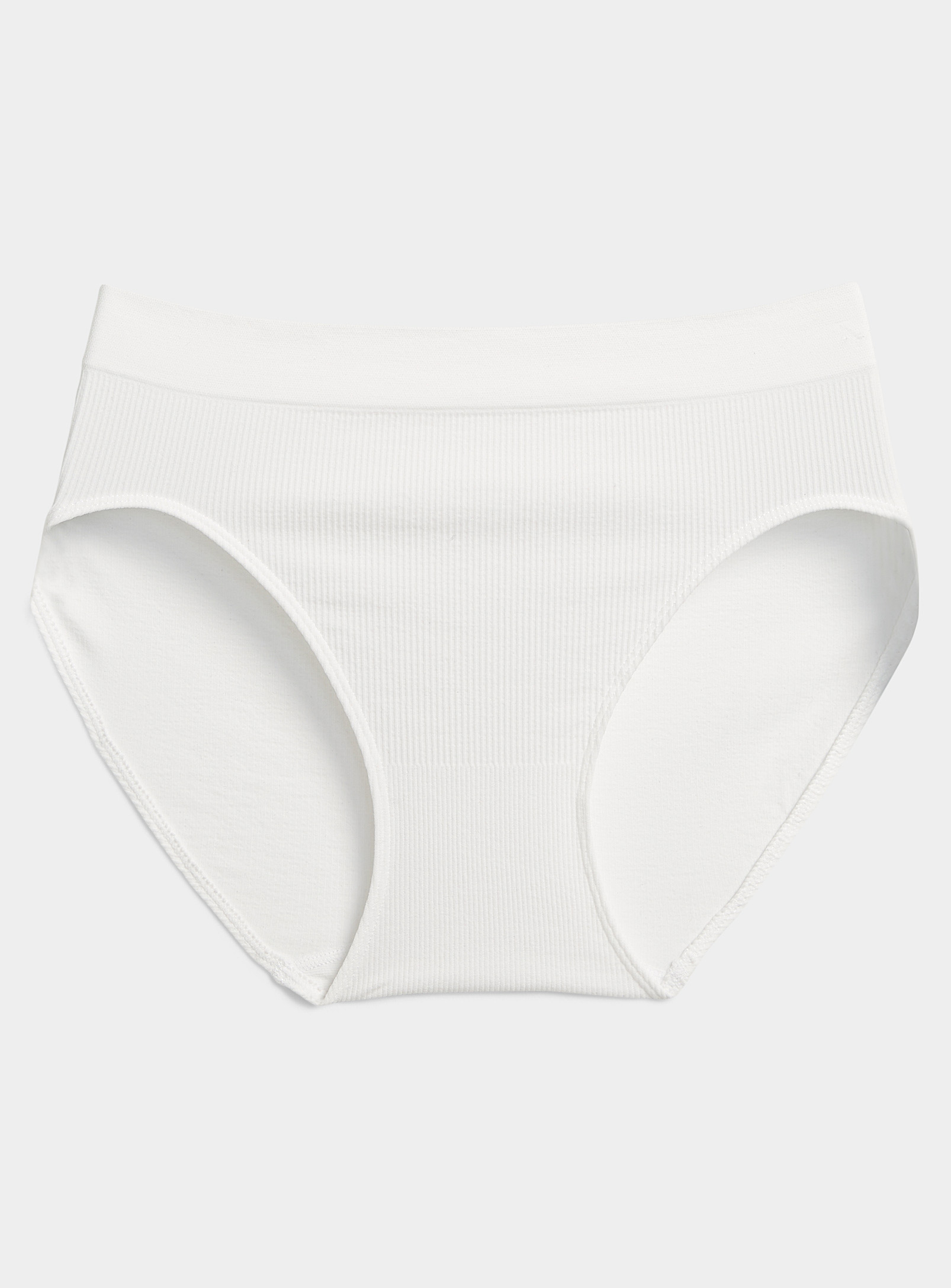 Miiyu Mini-ribbing High-cut Bikini Panty In White