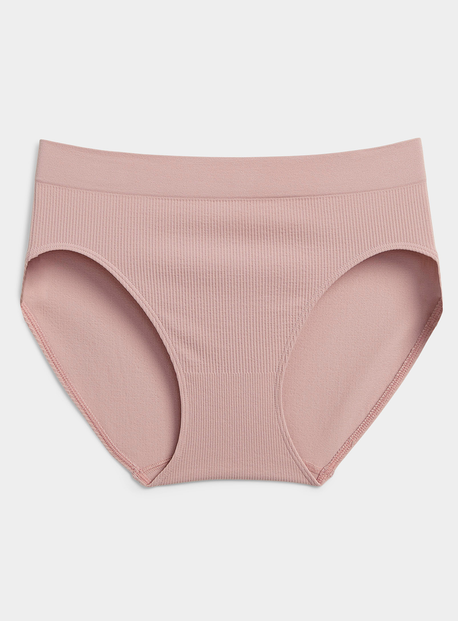 Miiyu Mini-ribbing High-cut Bikini Panty In Pink