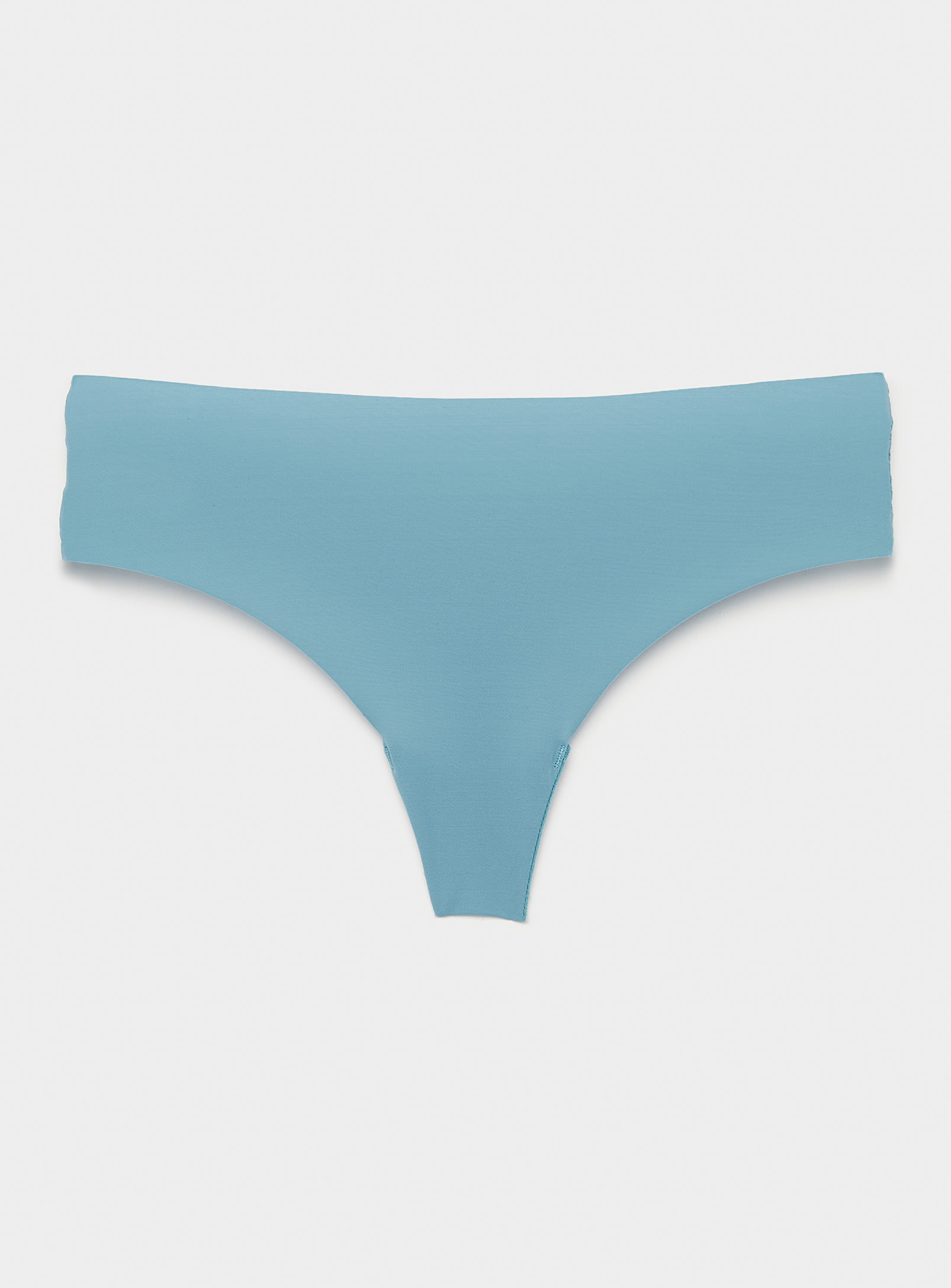Miiyu Lace Accent Laser-cut Thong In Blue