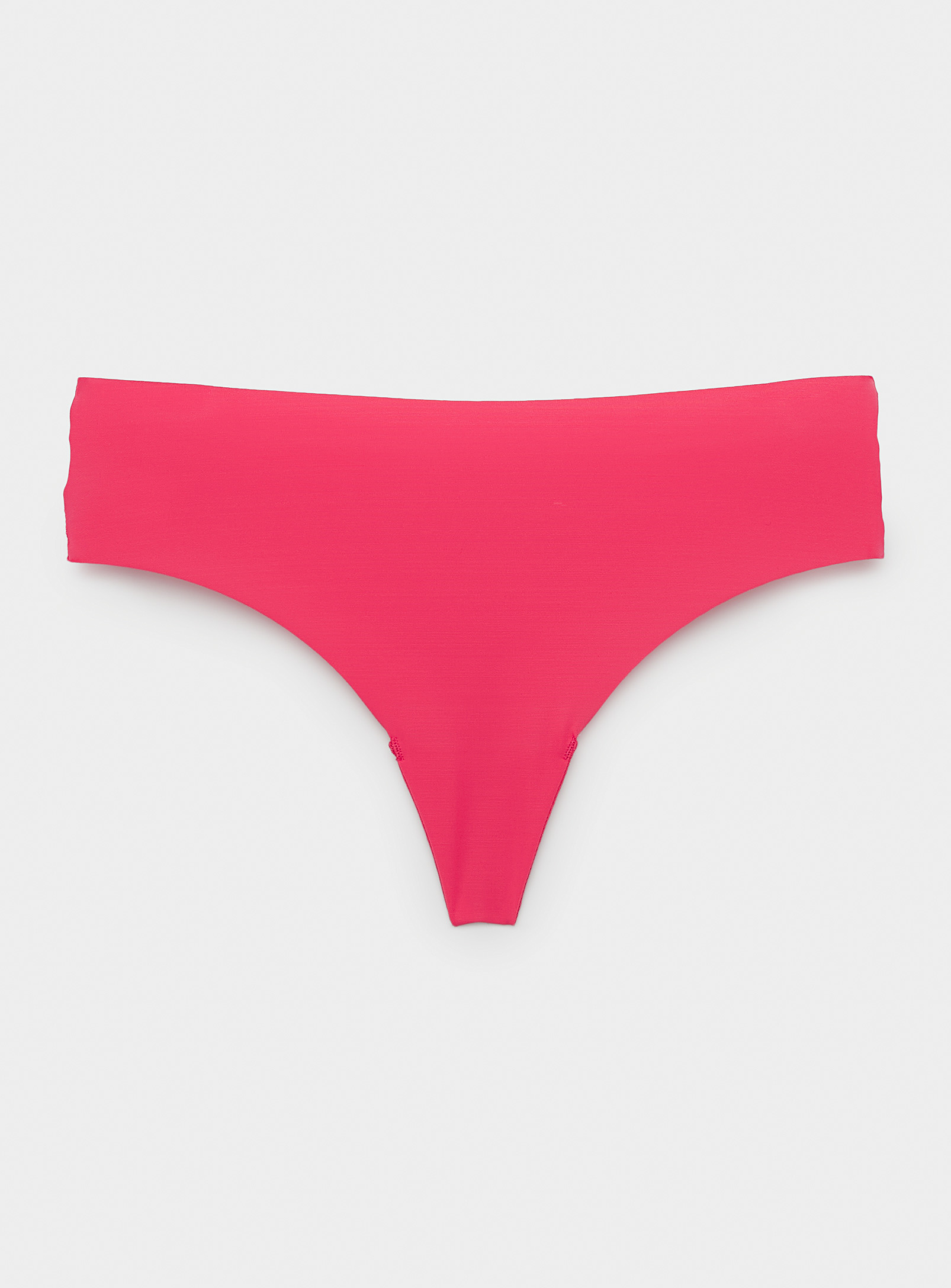 Miiyu Lace Accent Laser-cut Thong In Pink