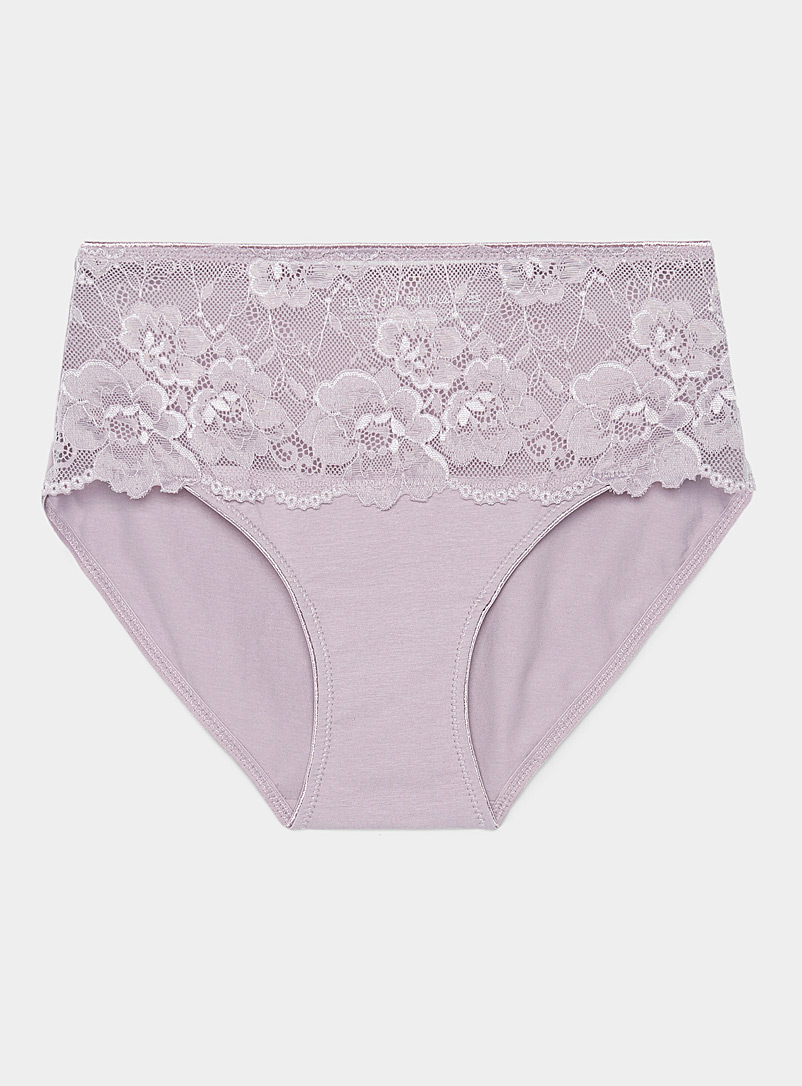 Sheer floral band high-waist classic hipster Cotton product image (primary)