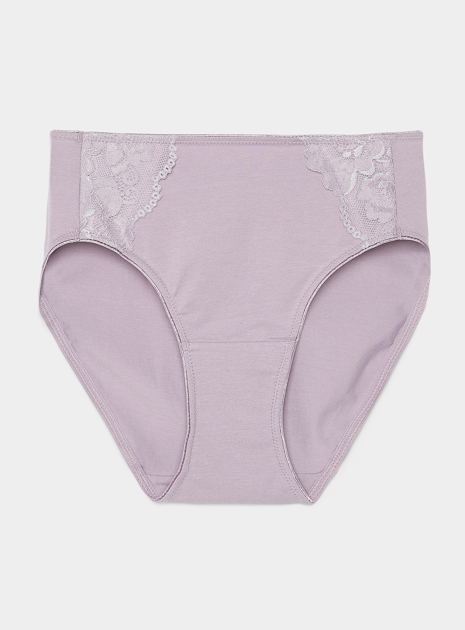 Miiyu - Lace-accent high-rise panty (Women, Crimson, LARGE)