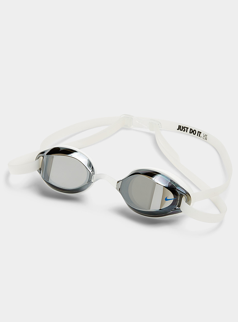 Nike Silver Legacy mirrored swim goggles Latex free for women