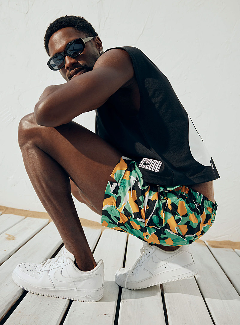 Nike Swim: Le maillot short motif abstrait poche cargo Vert à motifs pour homme