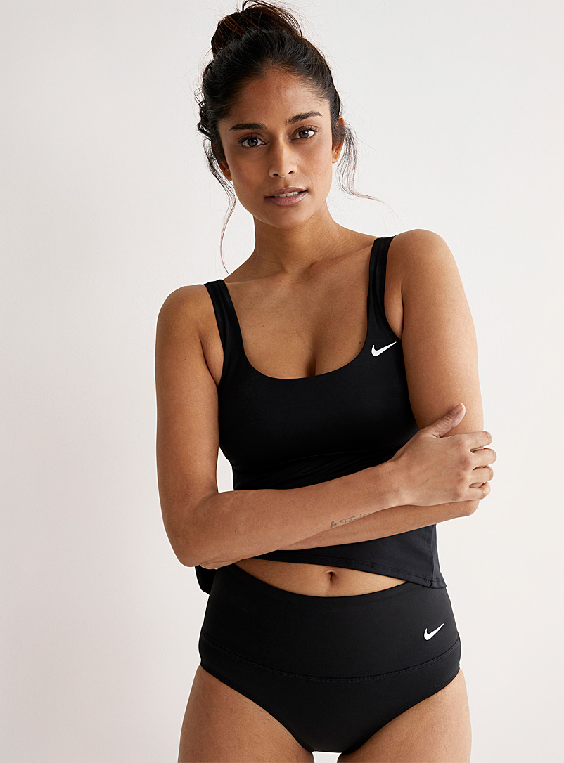 Nike: La culotte taille haute logo Swoosh Noir pour femme