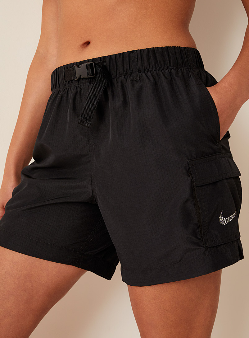 Nike Black Cargo-pocket ripstop beach short for women