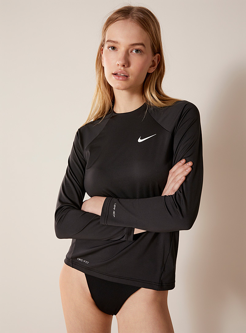 Nike Black Black long-sleeve rashguard T-shirt for women