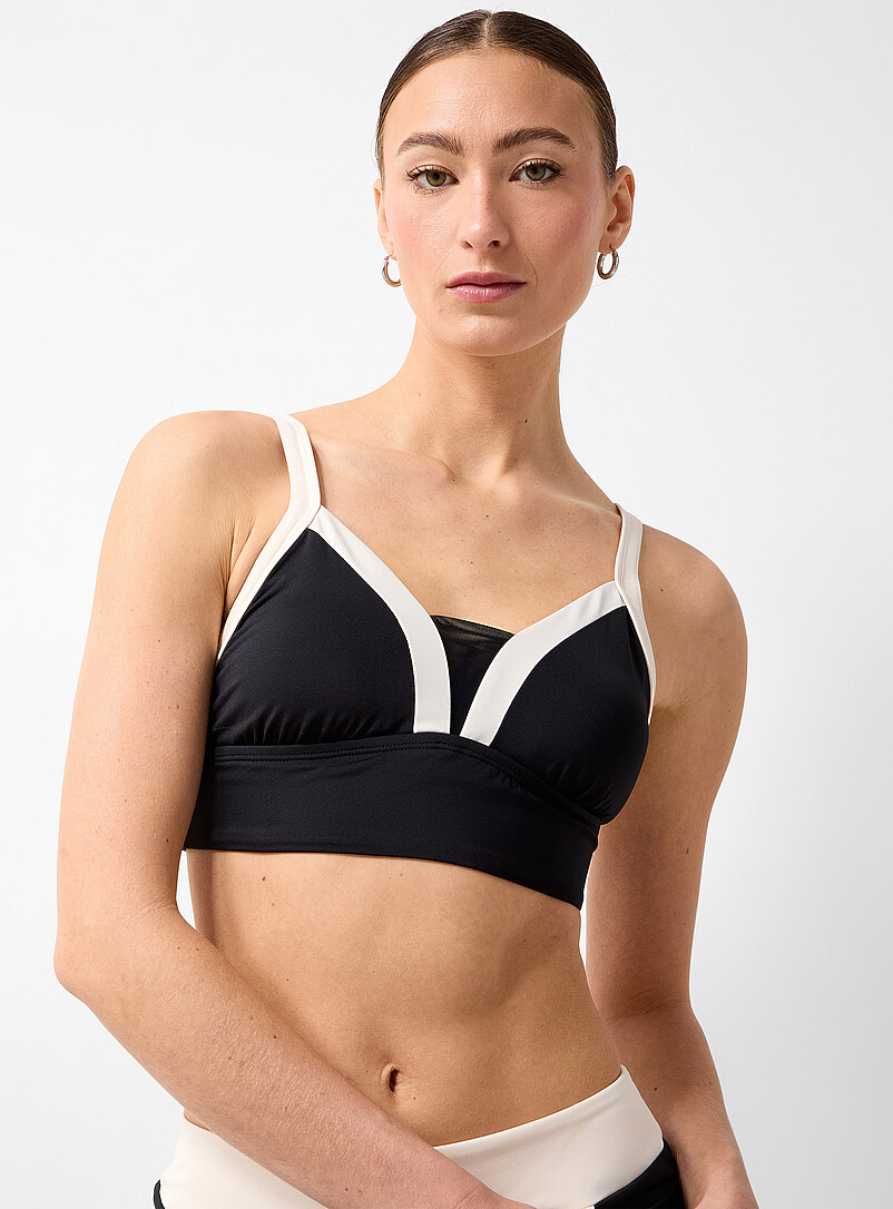Wide-trim mesh V-neck bralette product image (primary)