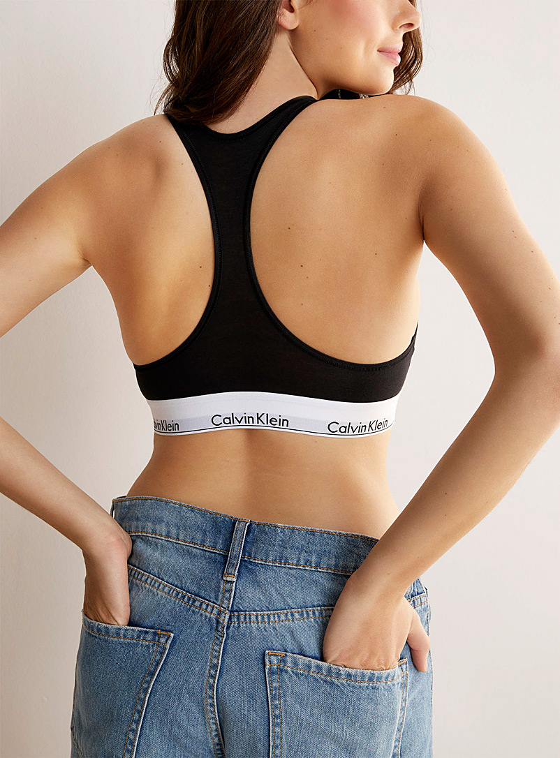 Calvin Klein Black CK logo bra top for women