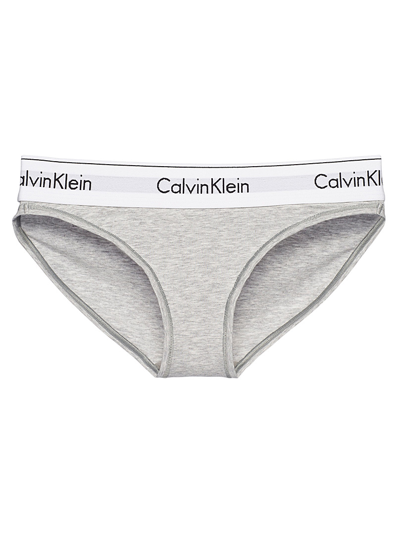 Calvin Klein: Le bikini signature CK Gris pâle pour femme