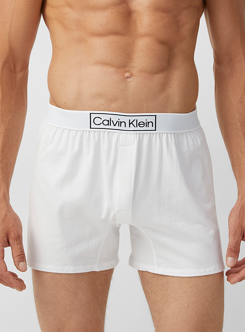 Calvin Klein: Le boxeur long Heritage ample Blanc pour homme