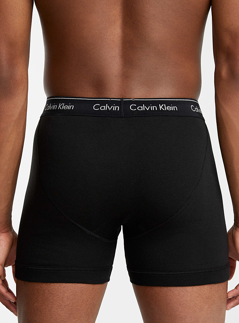 Calvin Klein: Les boxeurs longs unis 5 po Cotton Classic Emballage de 3 Noir pour homme