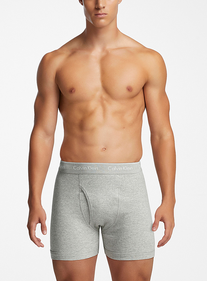 Calvin Klein: Les boxeurs longs unis 5 po Cotton Classic Emballage de 3 Noir pour homme