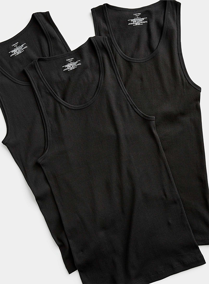 Mens 100% Cotton Tank Top A-Shirt Wife Beater Undershirt Ribbed Black 6  Pack (3 Black 3 White, Small)