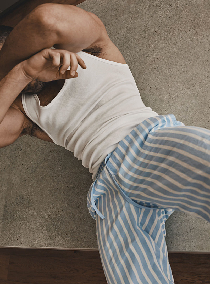 Calvin Klein: Les camisoles côtelées classiques Emballage de 3 Blanc pour homme