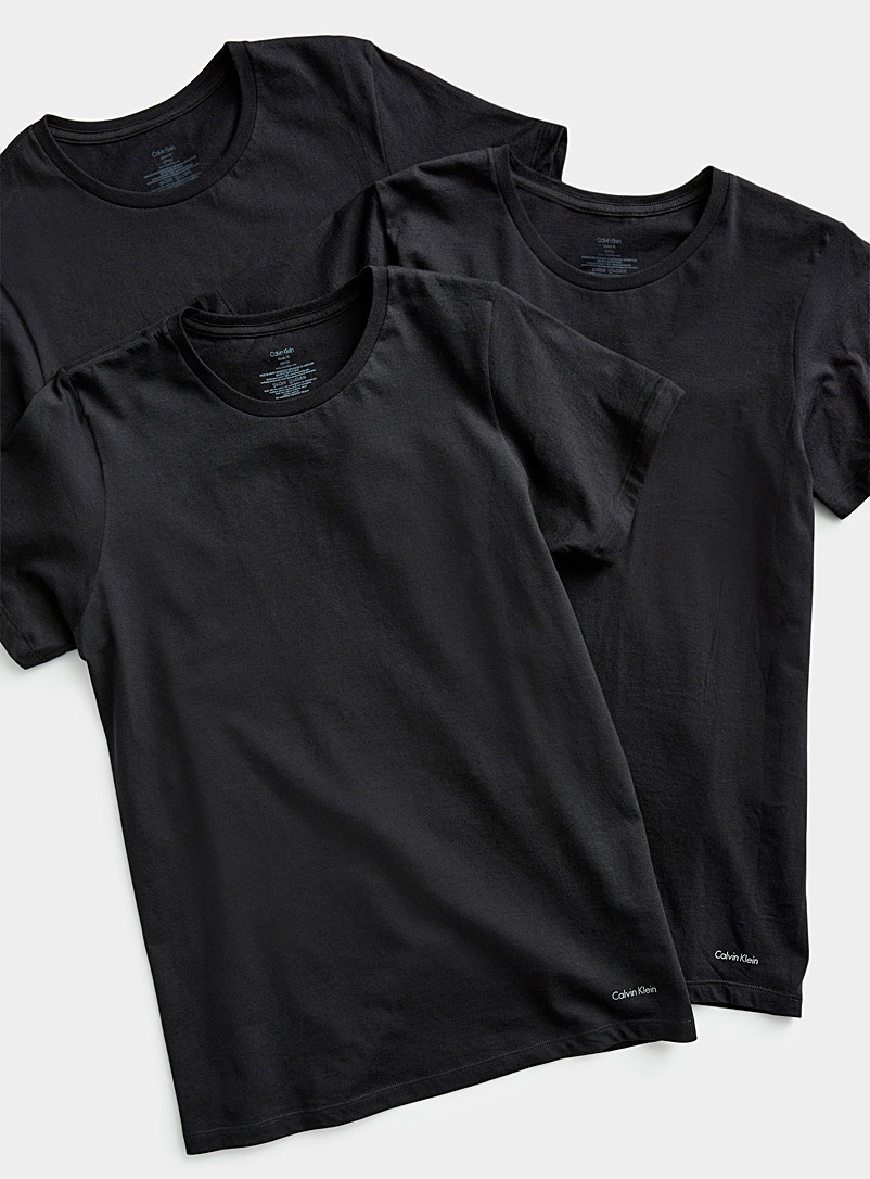 Calvin Klein Black Classic crew-neck T-shirts 3-pack for men