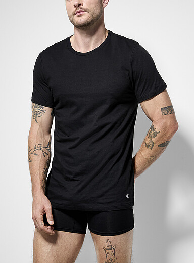 Pure cotton crew neck undershirts 3-pack