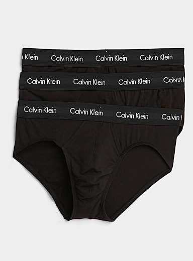 Calvin Klein: Les slips classiques coton stretch Emballage de 3 Noir pour homme