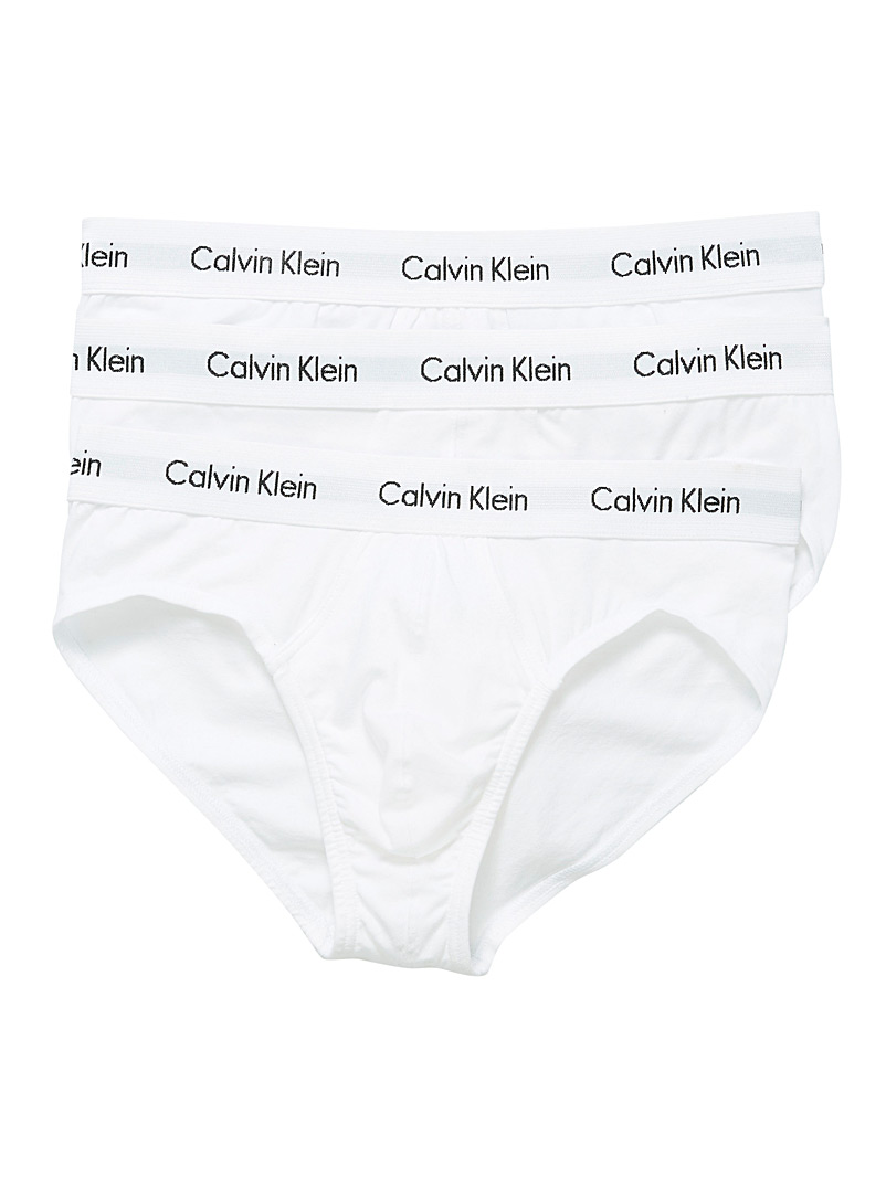 Calvin Klein: Les slips classiques coton extensible Emballage de 3 Blanc pour homme