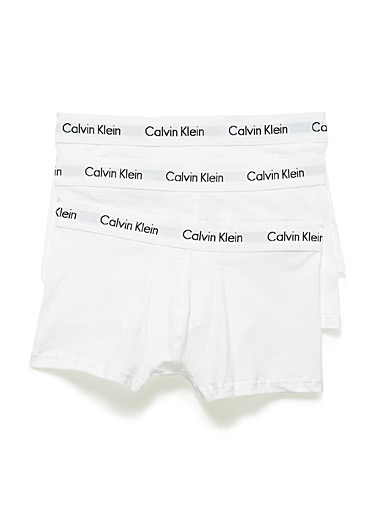Calvin Klein White Classic stretch cotton trunks 3-pack for men
