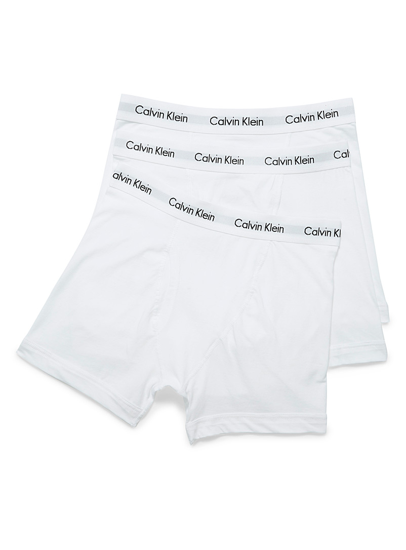 Calvin Klein White Classic stretch cotton boxer briefs 3-pack for men