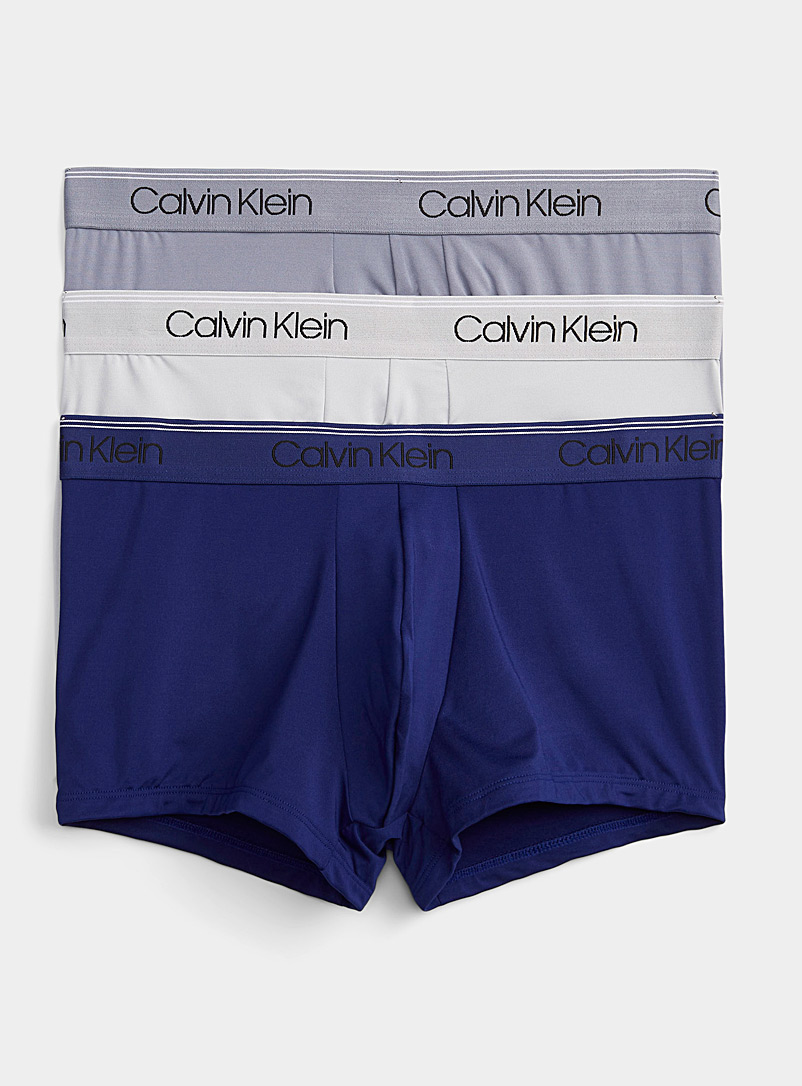 Calvin Klein Grey Classic microfibre trunks 3-pack for men