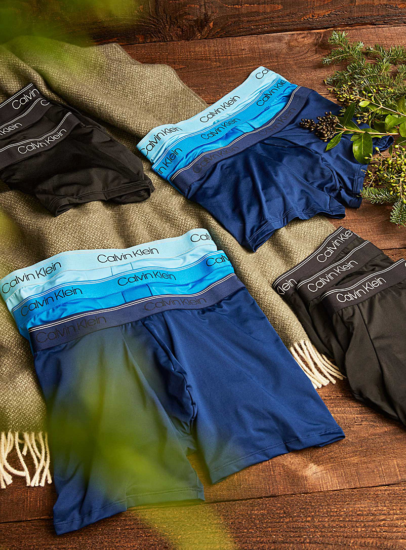 Calvin Klein Blue 3" classic trunks Recycled polyester 3-pack for men