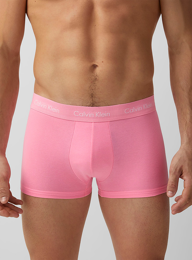 Calvin Klein Pink Solid pop-coloured trunk for men