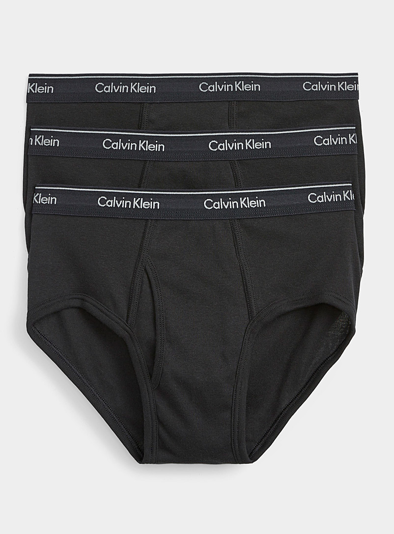 Calvin Klein: Les slips classiques pur coton Emballage de 3 Noir pour homme