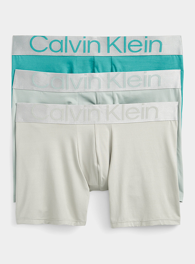 Calvin Klein Patterned Green Reconsidered Steel boxer briefs 3-pack for men