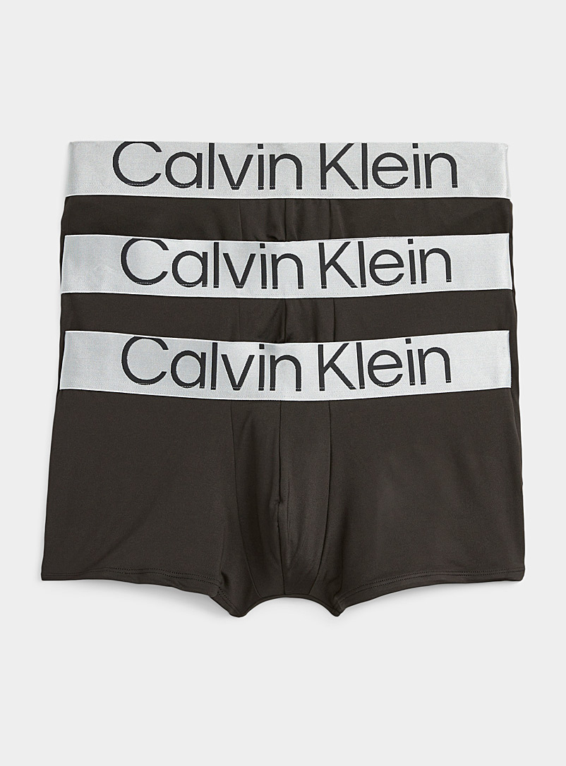 Calvin Klein: Les boxeurs courts Reconsidered Steel noirs Emballage de 3 Noir pour homme