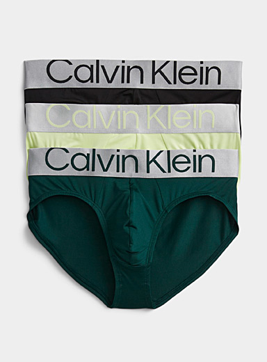 Calvin Klein: Les slips Reconsidered Steel Emballage de 3 Noir à motifs pour homme