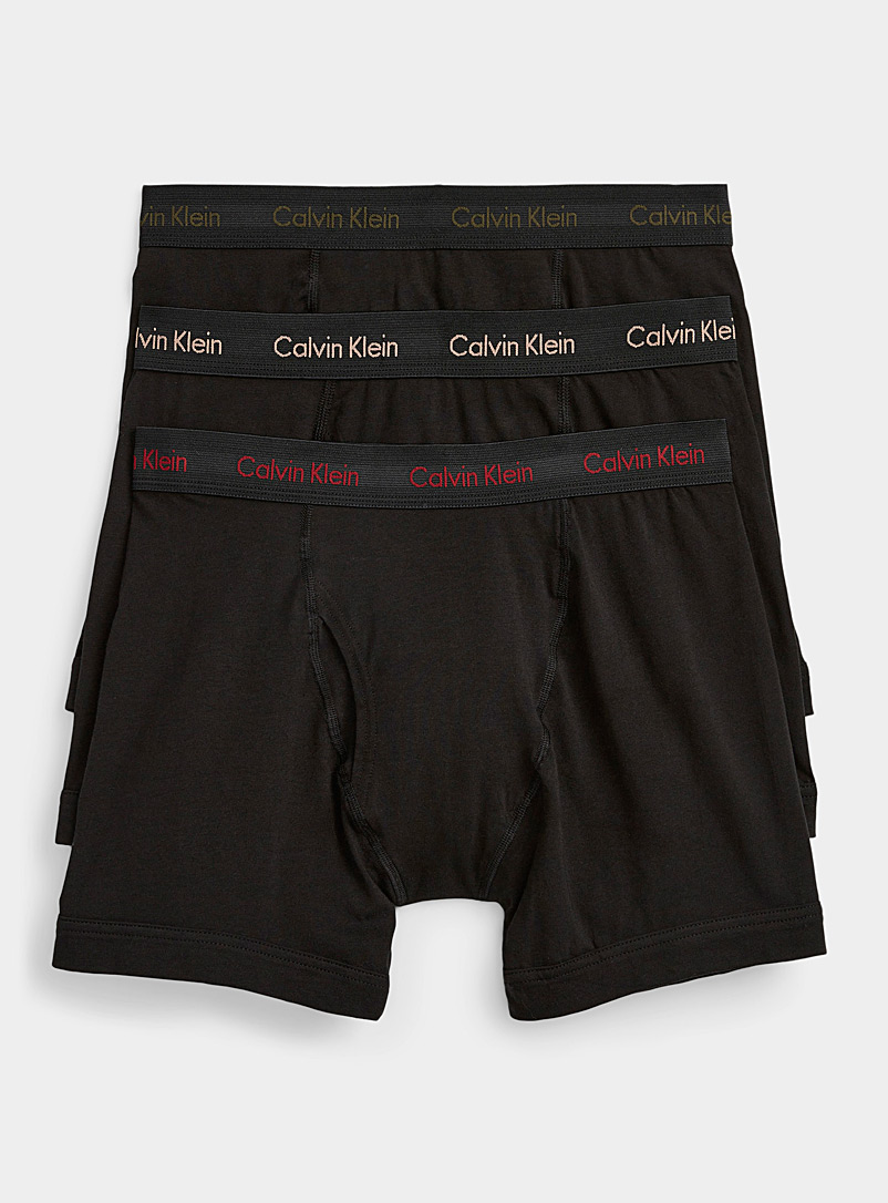 New in Box (3) Three Pack Men's Calvin Klein Cotton Boxer Brief Black  Trunks