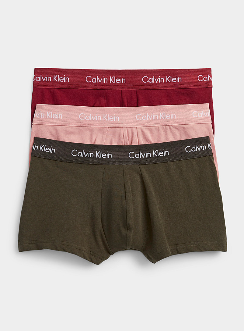 Calvin Klein Patterned Red Solid three-pack trunks for men