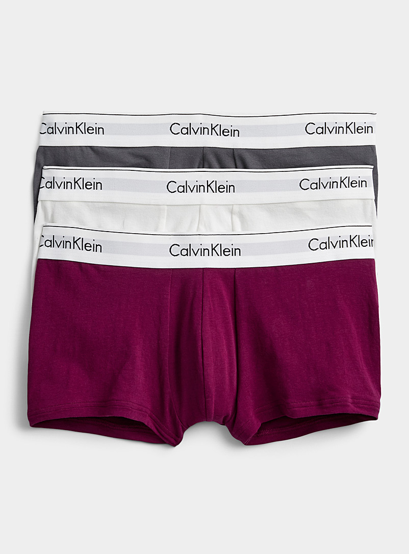 Calvin Klein: Les boxeurs courts coton extensible Emballage de 3 Blanc à motifs pour homme