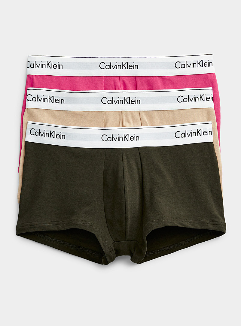 Natural hue stretch cotton trunks 3-pack, Calvin Klein