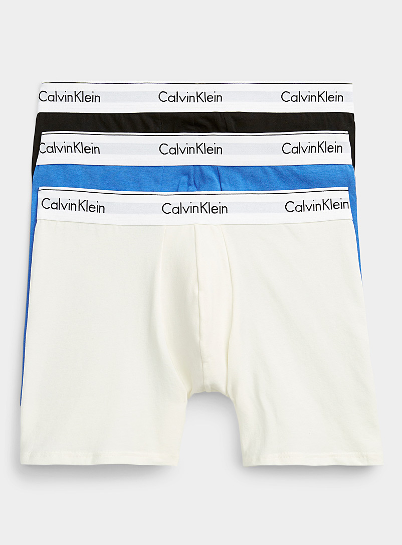 Calvin Klein Patterned Black Logo-band stretch cotton boxer briefs 3-pack for men