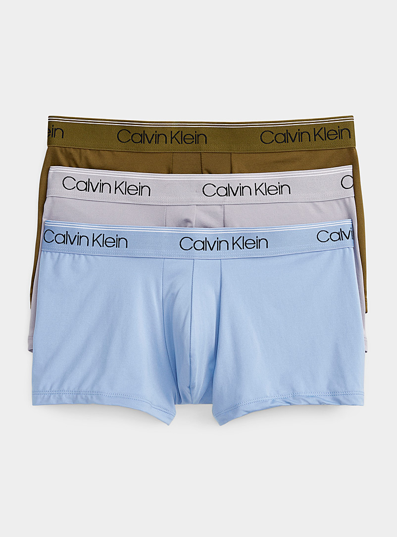 Calvin Klein Assorted  Solid low-rise microfibre trunks 3-pack for men
