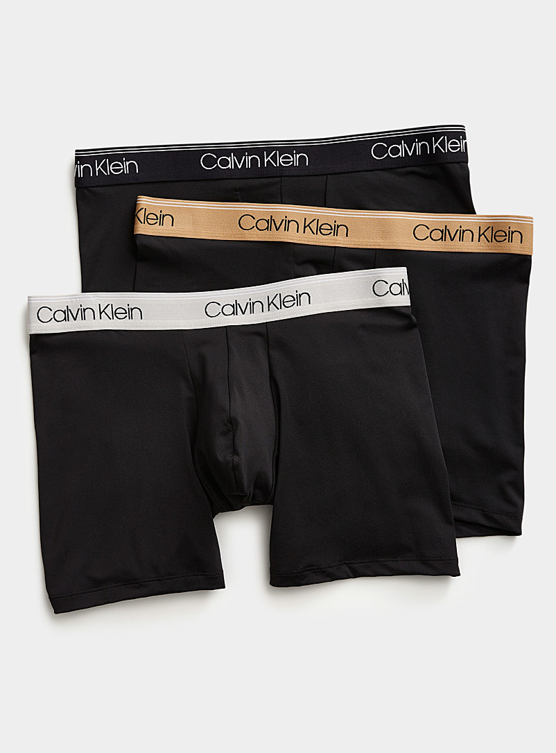 Calvin Klein Assorted black  Microfiber Stretch boxer briefs 3-pack for men