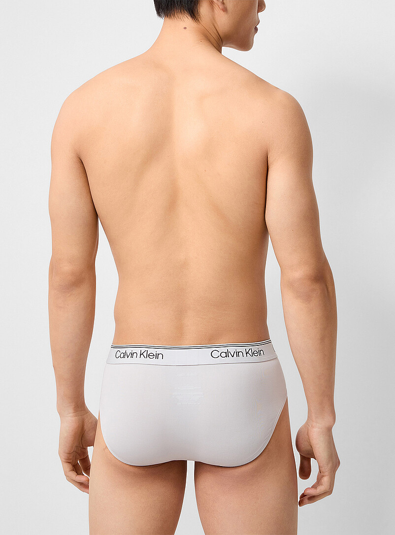 Calvin Klein: Les slips extensibles noir/gris/menthe Polyester recycl&eacute; Emballage de 3 Noir &agrave; motifs pour homme