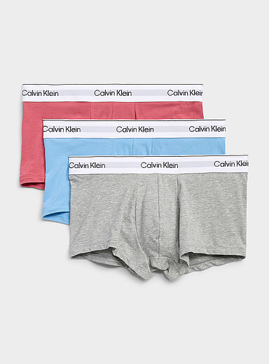 3" grey/blue/red trunks Icon Cotton Stretch 3-pack