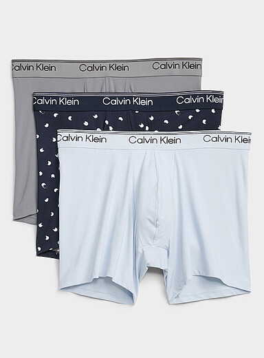 5" grey/dotted/white stretch microfibre boxer briefs 3-pack